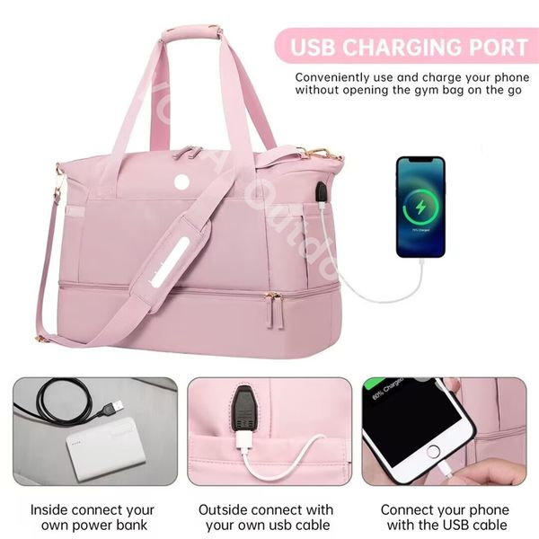 

ll new women's fitness duffel outdoor bags waterproof breathable durable dry and wet separation multi-functional large capacity sports