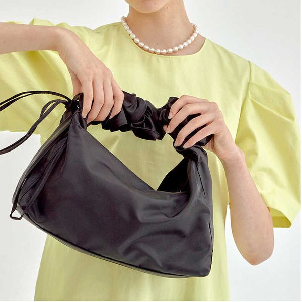 

large capacity bag pleated canvas nylon underarm bag shoulder crossbody bag 0811