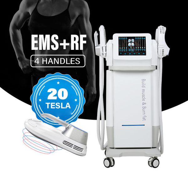 

factory price 4 handles ems neo muscle building body sculpting machine for sale electromagnetic emslim machine ems + rf muscle building, fat