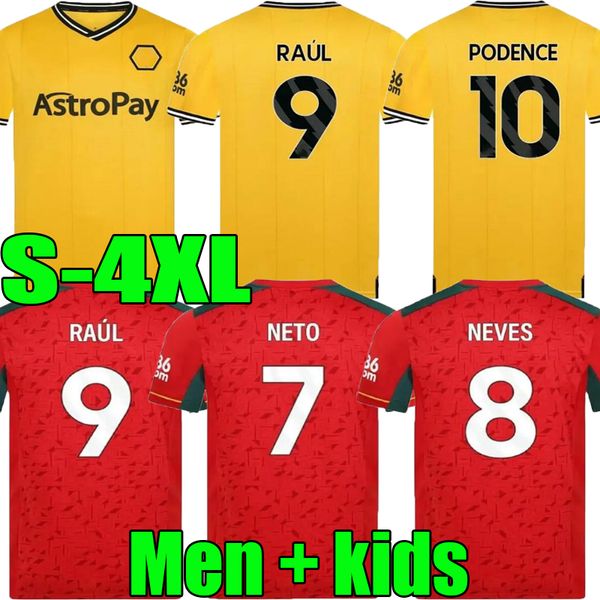 

23 24 wolves soccer jerseys cunha sarabia podence matheus hee chan neto home joao gomes traore lemina 2023 2024 wanderers wolverhampton foot, Black;yellow