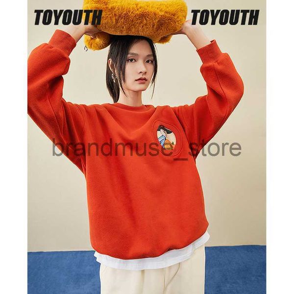 

women's hoodies sweatshirts toyouth women fleece sweatshirt 2022 winter long sleeve o neck loose hoodie novel squirrel print casual str, Black