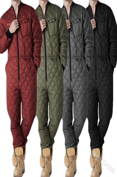 

mens one piece rompers winter warm garment fashion new zipper playsuits male clothing autumn pants jumpsuit3829198, Black