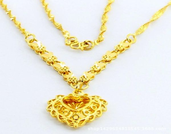 

pendants 24k gold plated necklace women039s jewelry high imitation inverted heart never fade jp0277322717, Silver
