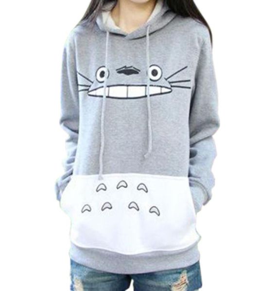 

autumn fashion men women cartoon totoro hoodie sweatshirt pullover sweatshirt spring casual coat hoodies hooded yy1890016, Black