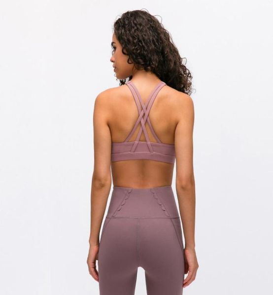 

women yoga bras tank camis back beautiful crossing solid color underwear gym sports push up bra clothing4357106, White