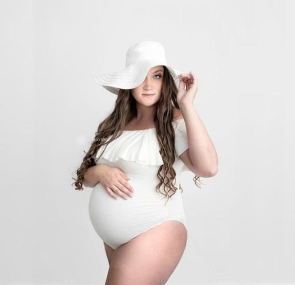 

white ruffles maternity pography bodysuits cotton fitting maternity po shoot jumpsuits maternity underwear clothes70719817568893
