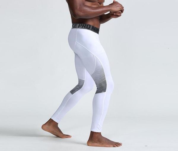 

brand elasticity leggings men039s pants gym compression fitness tights pants jogging sportswear sports trousers runnin7972001, Black