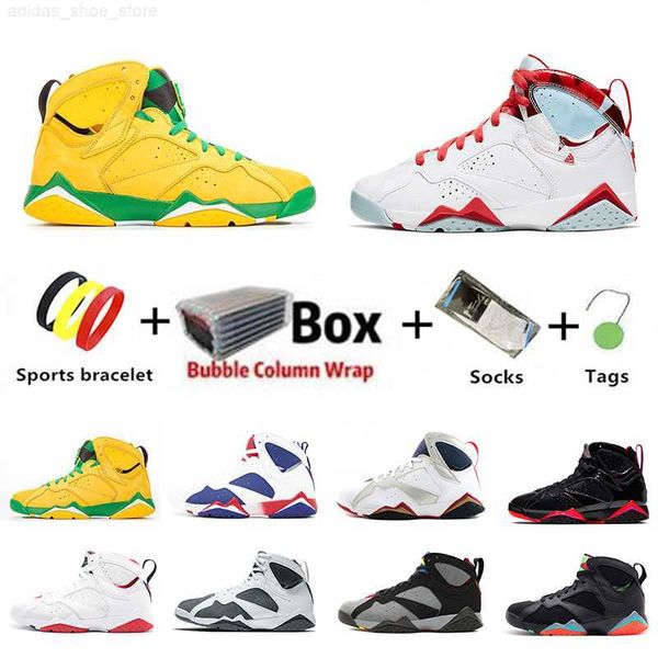 

sale ray allen jumpman 7 mens basketball shoes flint z mist patent leather oregon ducks hare bordeaux 7s barcelona nights men trainers sport, Black