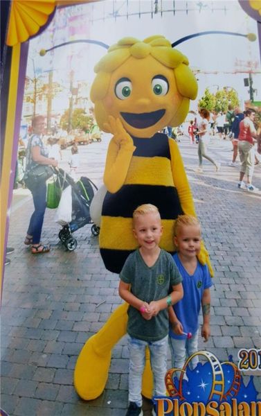 

maya the bees mascot costume for fancy dress outfit 08176495, Red;yellow