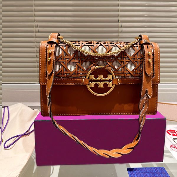 

hollow crossbody bag women shoulder bags flap handbag cowhide genuine leather fashion metal material letter lady messenger purse