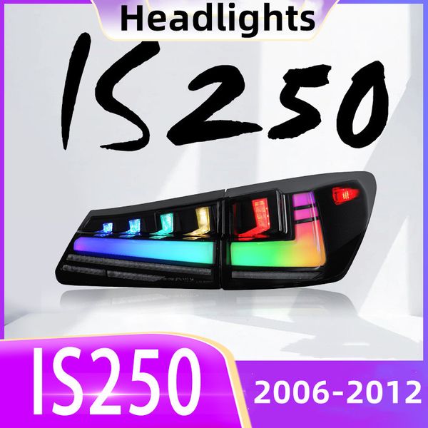 

auto tail lights for lexus is250 is300 is350 2006-2012 rgb rear brake reverse light turn signal staillights assembly
