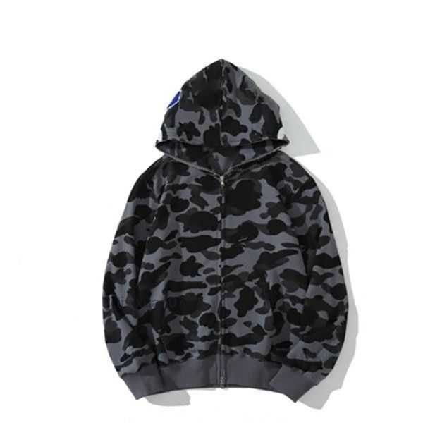 

ape shark mens women hoodies designer hoodie sweatshirts hoody oversized cotton full zip up sweaters hoodys embroidered cardigan ieue, Black