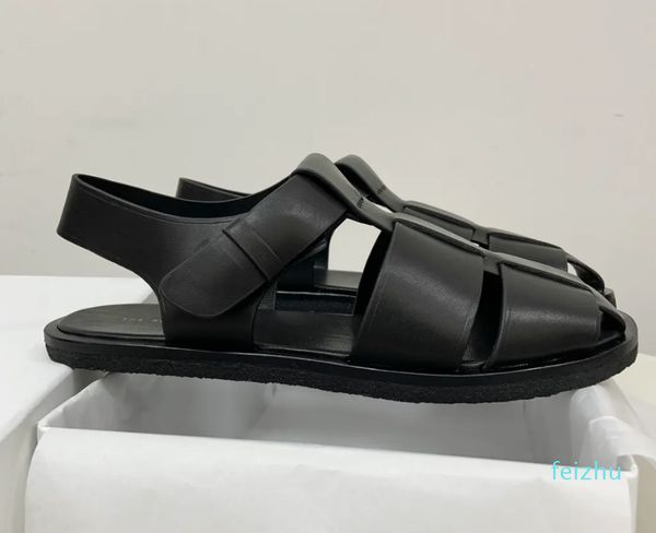 

designer the row sandals french lady leather toe clip square kitten heel luxury casual comfortable outdoor party slippers 6xaj, Black