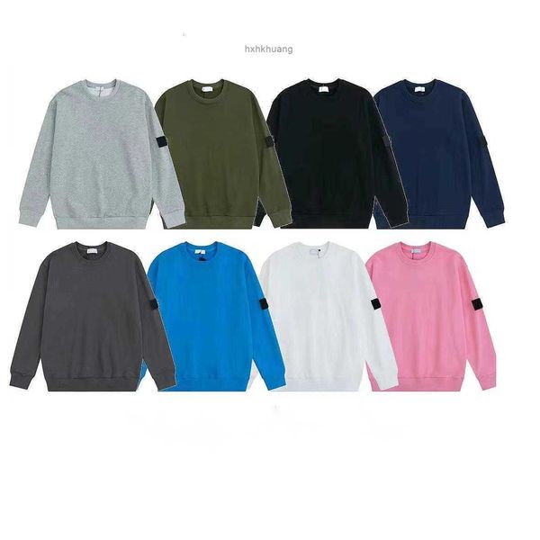 

designers stone designers new pure cotton bottom shirt simple armband long sleeve loose for men and women lovers, Black