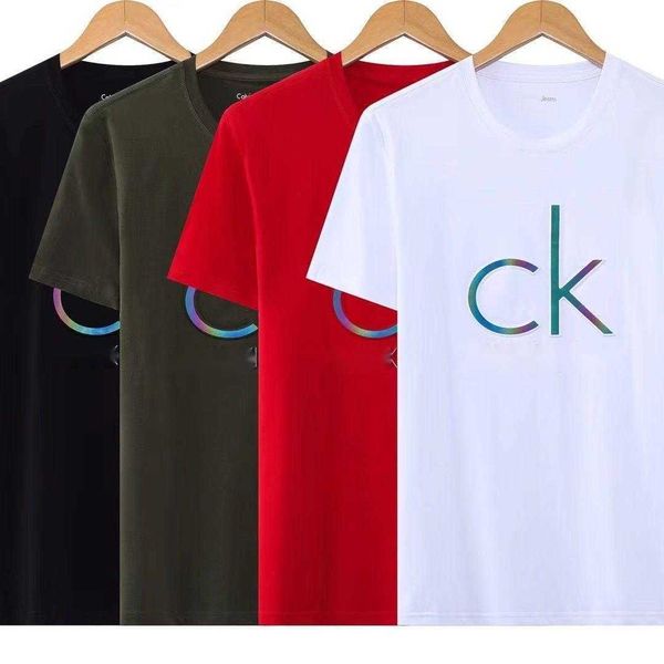 

c-3007 new fashion versatile men's short sleeve t-shirt pure cotton slim fit high grade embossed letter printing summer higq, White;black