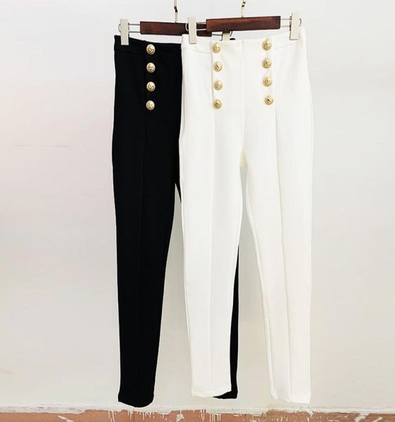 

fashion new style original design pencil pants women039s doublebreasted casual skinny trousers metal buckles s6698780, Black;white