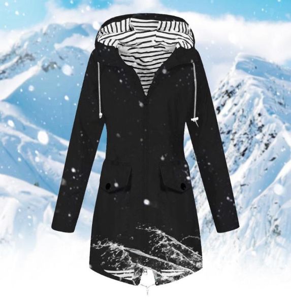 

women solid rain jacket outdoor plus size sport jackets coats ladies fashion waterproof hooded windproof loose outwear coat 20204704721, Black;brown