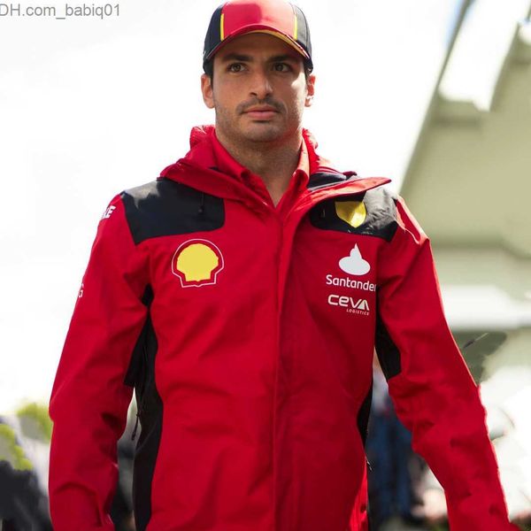 

men's jackets scuderia f1 2023 team carlos sainz jacket uniform charles leclerc coat formula one racing suit men's fan windproof j, Black;brown