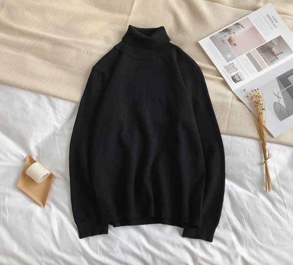 

yasuguoji new 2019 autumn and winter turtleneck pullover men fashion turtle neck mens sweater slim sweater men knitted7443583, White;black