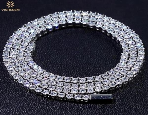 

chains vinregem hip hop rock 925 sterling silver created moissanite gemstone tennis chain necklace fine jewelry birthday gi1415528