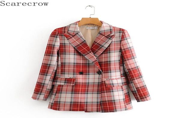 

women retro preppy style red pattern lapel blazer plaid blazer women blazers woman jacket suit girls office lady5417972, White;black