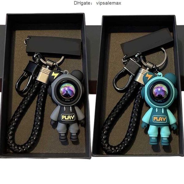 

lightning bear key chain cartoon creative acrylic keyring rabbit couple keyring car keyholder bag charm pendant accessories, Silver