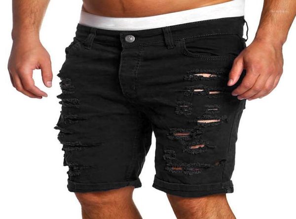 

fashion ripped hole denim shorts men black white slim skinny straight casual jeans shorts men vintage low waist short homme15063638, White;black