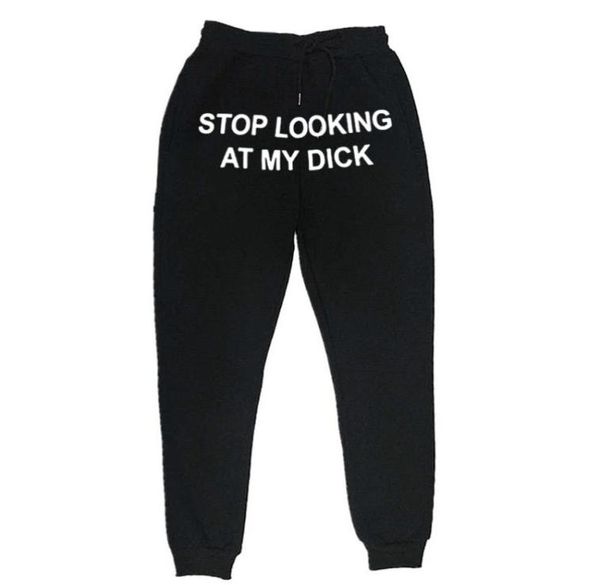 

fashion 2020 hip hop sweat pants men women joggers slooking at my dick sweatpants print high waist trousershippie trousers me9452519, Black