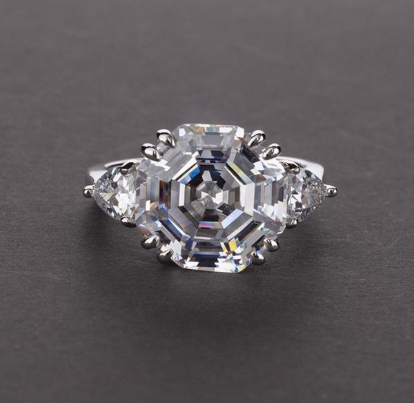 

charm pagoda cut 6ct z diamond ring 100 925 sterling silver engagement wedding band rings for women men party jewelry5686079, Slivery;golden