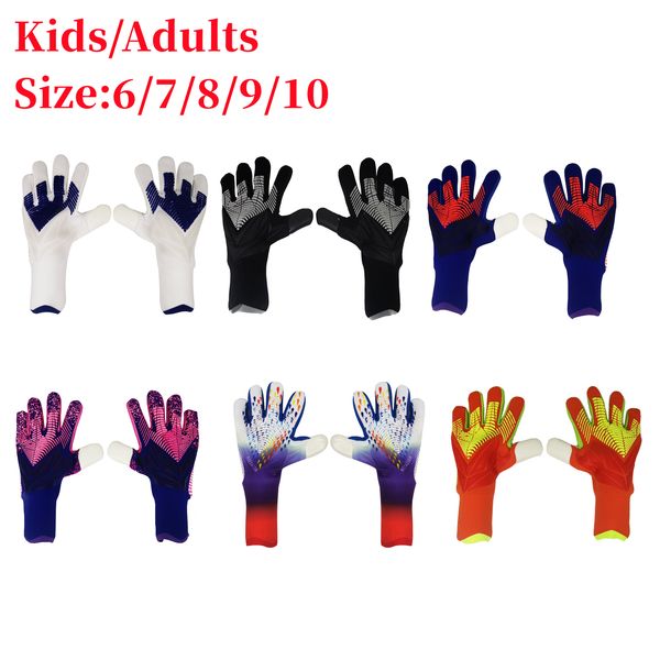 

sports gloves goalie goalkeeper gloves kids adults strong grip soccer goalie thickened latex glove soccer protection football children glove, Black