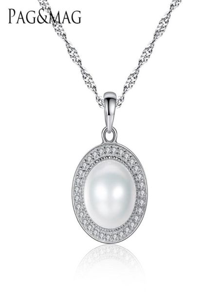

pagmag classic round 925 sterling silver pendant necklace with 995mm pearls natural freshwater pearl fine jewelry 001 2012232976680
