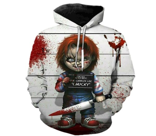

horror movie chucky hoodies style men brand fashion 3d print pattern sweatshirts autumn long sleeve hip hop pullover plus size lj25645645, Black