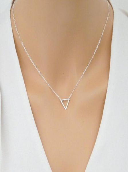 

small open triangle contour pendant necklace simple polygon geometry v female male iron lucky woman mother men039s family gifts7701684, Silver
