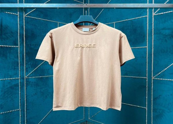 

22fw europe spring summer t shirt cotton tee design short sleeve women men fashion puff print tshirts73630901055611, Black;brown