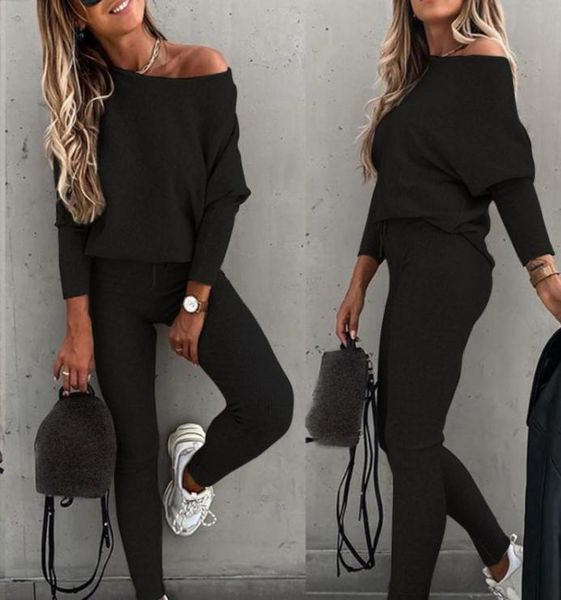 

selling tracksuits solid color fashion casual lace up diagonal shoulder sports pants long suit women2675047, Gray