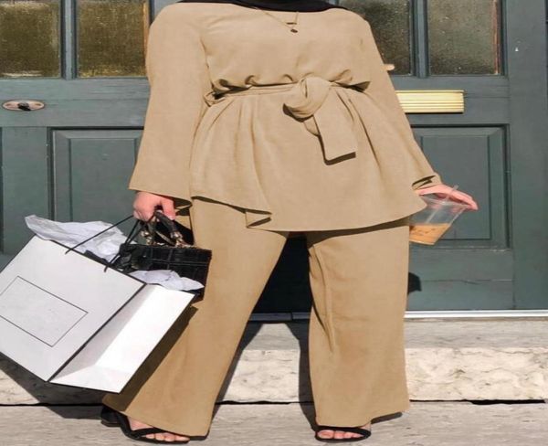 

women039s two piece pants women dress sets eid mubarak kaftan dubai abaya turkey muslim fashion hijab islam clothing abayas for4526213, White