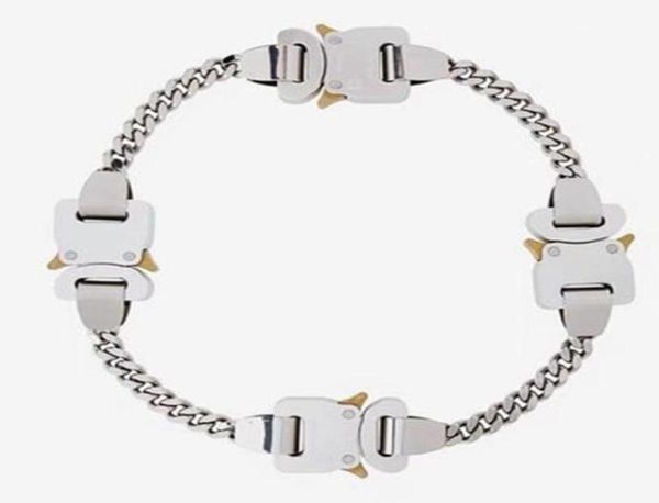 

statement ins 1017 alyx 9sm buckles four ever necklace function heavy 4 snap buttons necklaces hip hop jewelry for women men gifts5835633, Black