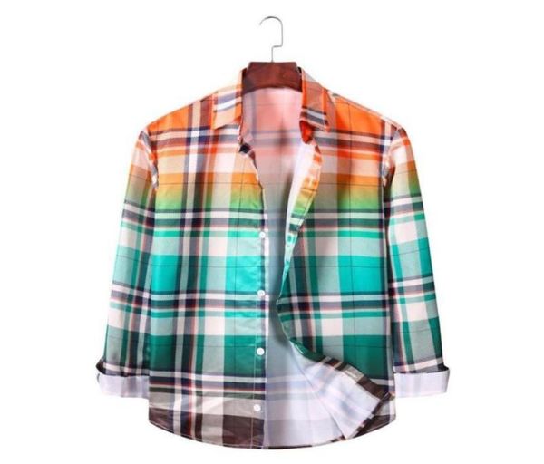 

men039s casual shirts gradient long sleeve contrast plaid checkered shirt design standardfit button down gingham59068363879689, White;black