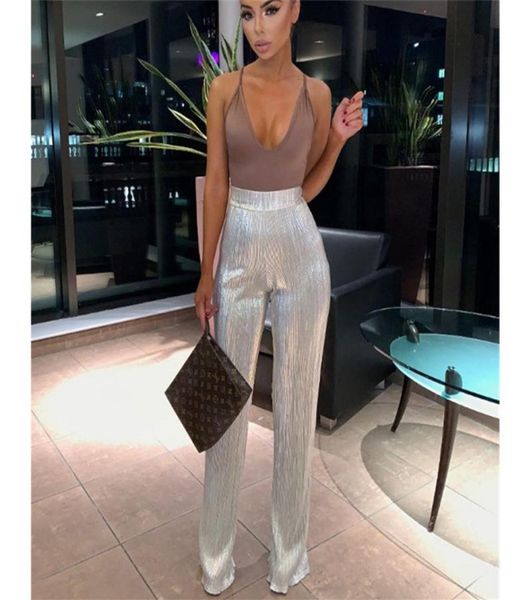 

new glitter sequin pants women high waist wide leg flare pants bell bottom fashion office ladies shiny long trousers pantalon2791527, Black;white