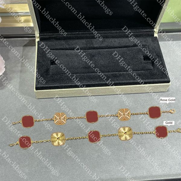 

designer bracelet women four-leaf clover bracelet luxury charm gold chain bracelets jewelry christmas gift, Black