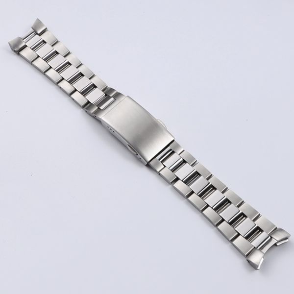 

watch bands 22mm silver solid 316l stainless steel watchband deployment clasp curved end wrist bracelet stock strap 230803, Black;brown