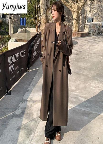 

women039s trench coats blazers women minimalist pure allmatch loose design daily notched ladies office streetment temperament 2707414, Tan;black