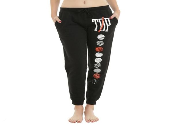 

women039s pants capris twenty one pilots winter cotton harm high waist women warm long print bandage casual pencil sweatpants9762149, Black;white