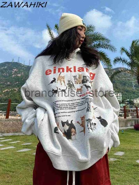 

women's hoodies sweatshirts vintage sudaderas para mujer o-neck sweatshirt women cute cartoon animal print hoodie casual puppy print lo, Black