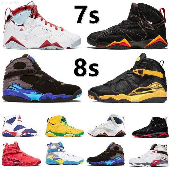 

jumpman 7 8 men basketball shoes sneaker 7s citrus bordeaux z mist hare flint 8s taxi aqua raid south beach peat 3m reflective mens trainers, Black