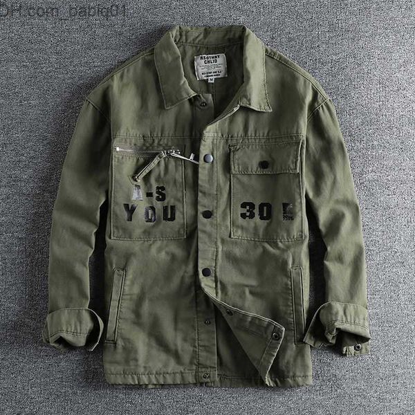 

men's jackets spring and autumn work clothes large pocket woven long sleeved jacket men's three-dimensional cutting loose youth sh, Black;brown