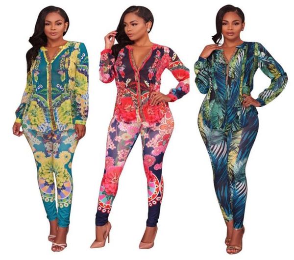 

sublimation printing women two pieces set 3 colors deep v neck long sleeved casual pants suit 2pcs sets bodycon jumpsuits8230133, White