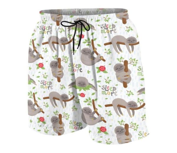 

men039s shorts 2021 boy girl kids cute cartoon sloth plush bottoms summer print swimming panties beach holiday49052525714348, White;black