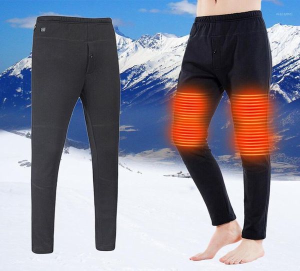 

men039s pants women men winter outdoor hiking heating trousers slim usb charging heated skiing electric7367331, Black