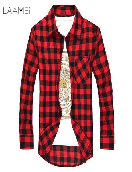 

laamei men039s plaid shirt men shirts new spring fashion chemise homme mens checkered shirts long sleeve slim fit shirt men y209469780, White;black